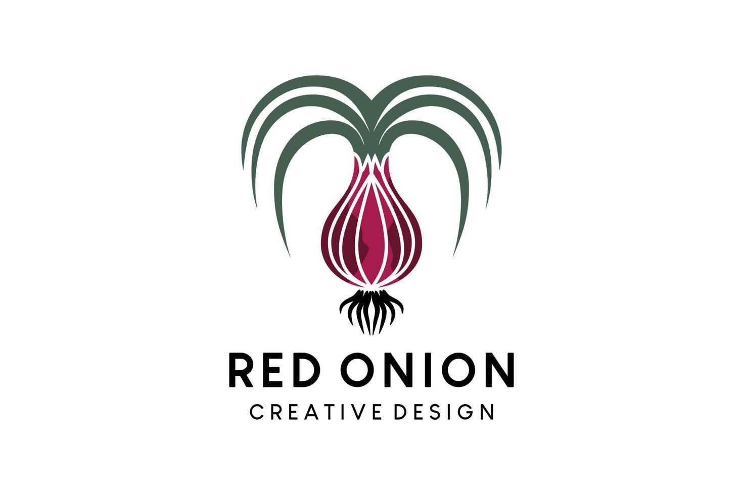 création de logo icône arbre oignon avec concept d'amour créatif vecteur