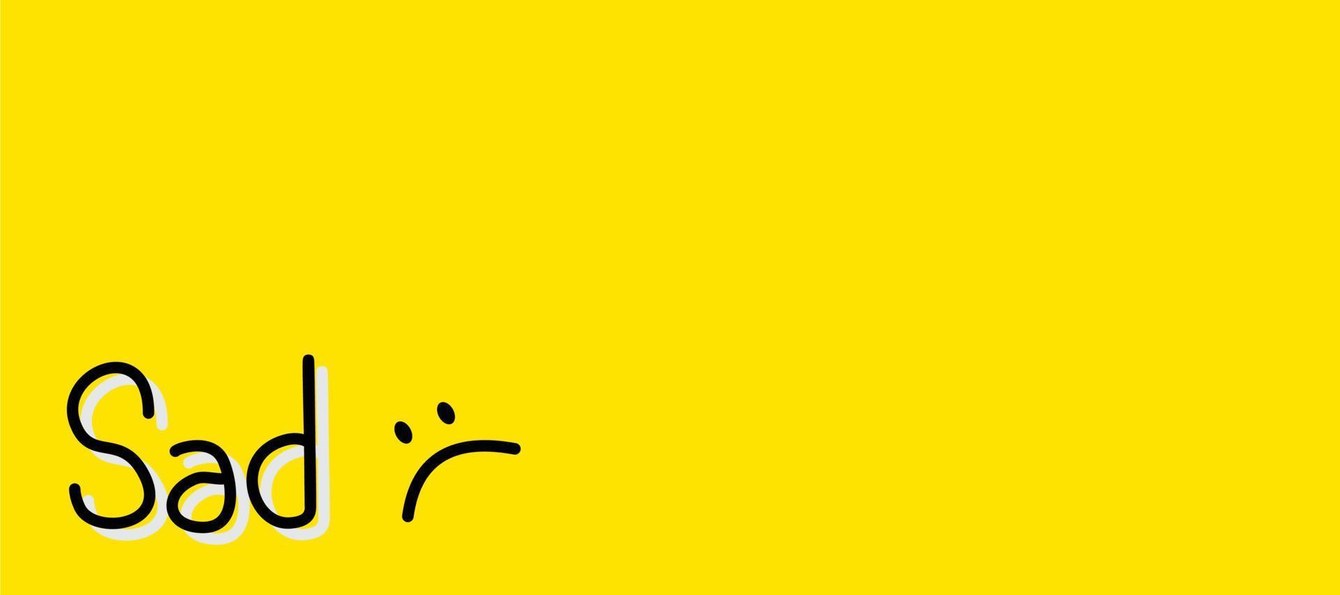 conception de vecteur de fond jaune avec lettrage triste