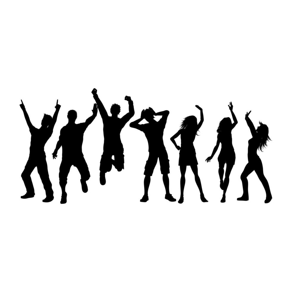 conception de vecteur de silhouette de personnes qui dansent