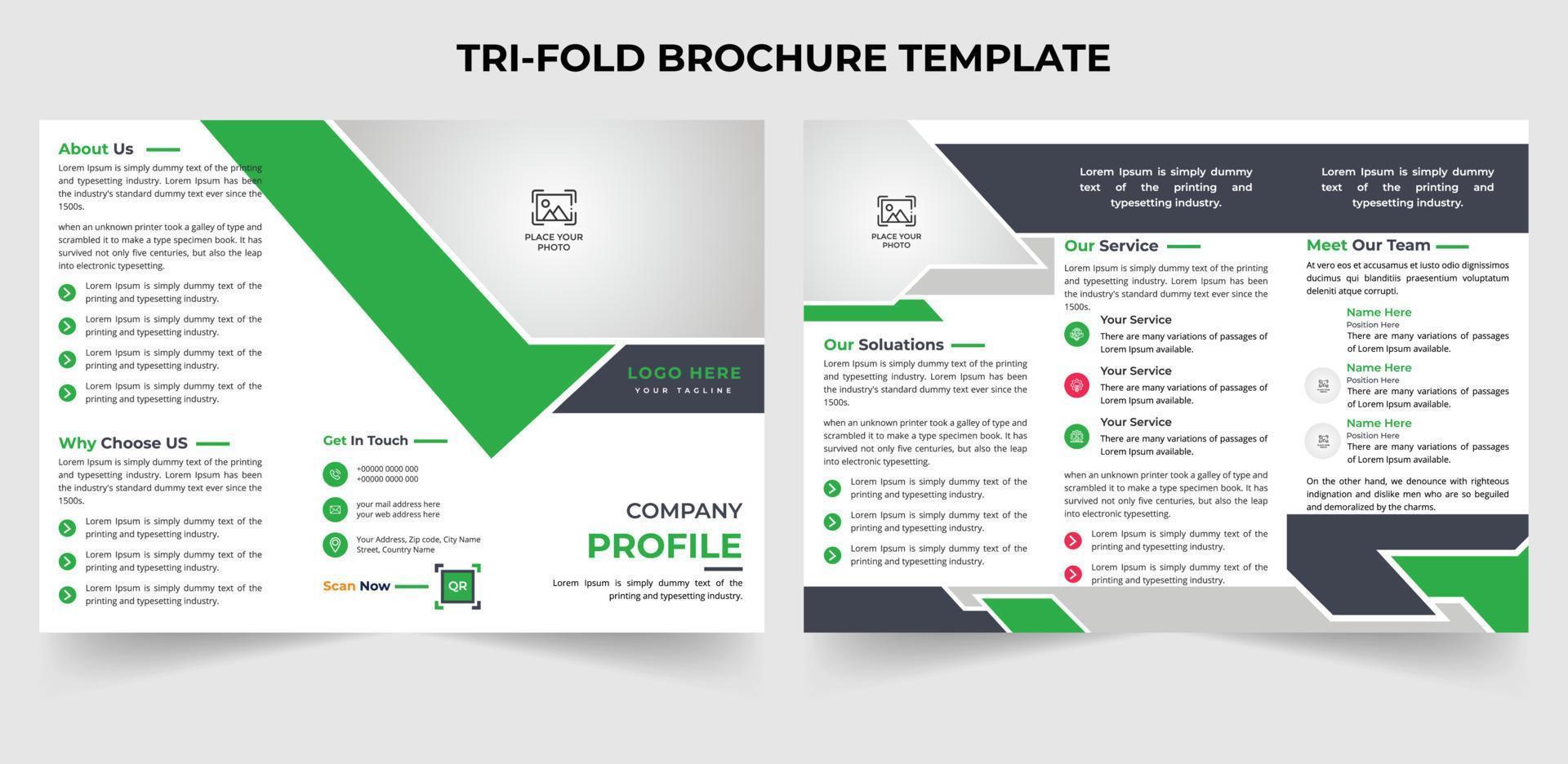 modèle de conception de brochure à trois volets d'entreprise créative minimale au format a4 vecteur