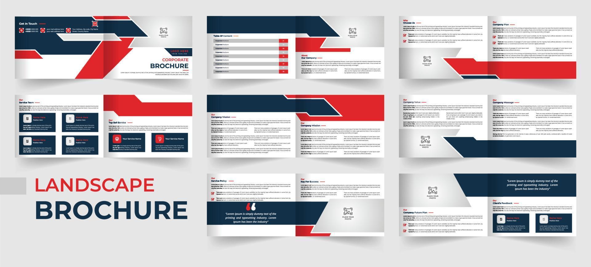 conception de brochure d'entreprise de profil d'entreprise de paysage moderne créatif vecteur
