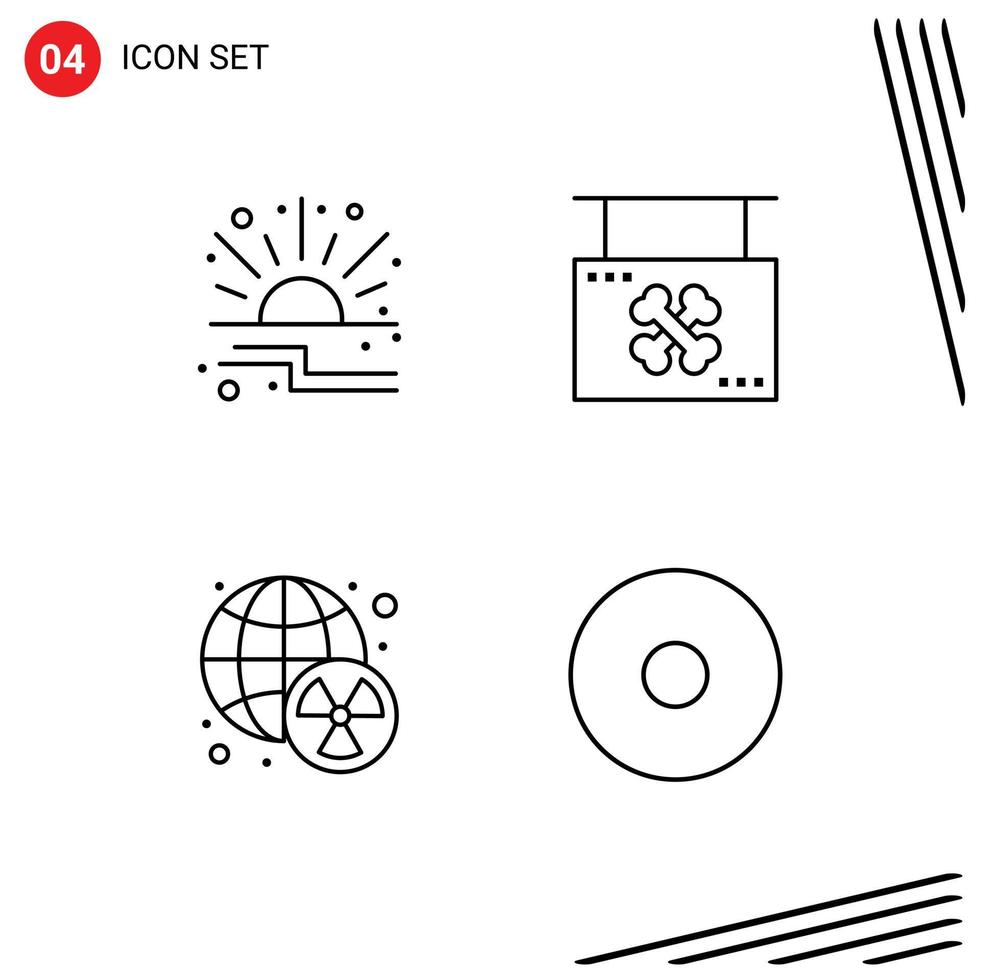 symboles d'icônes universels groupe de 4 couleurs plates modernes de vente nucléaire à prix réduits suspendus éléments de conception vectoriels modifiables vecteur