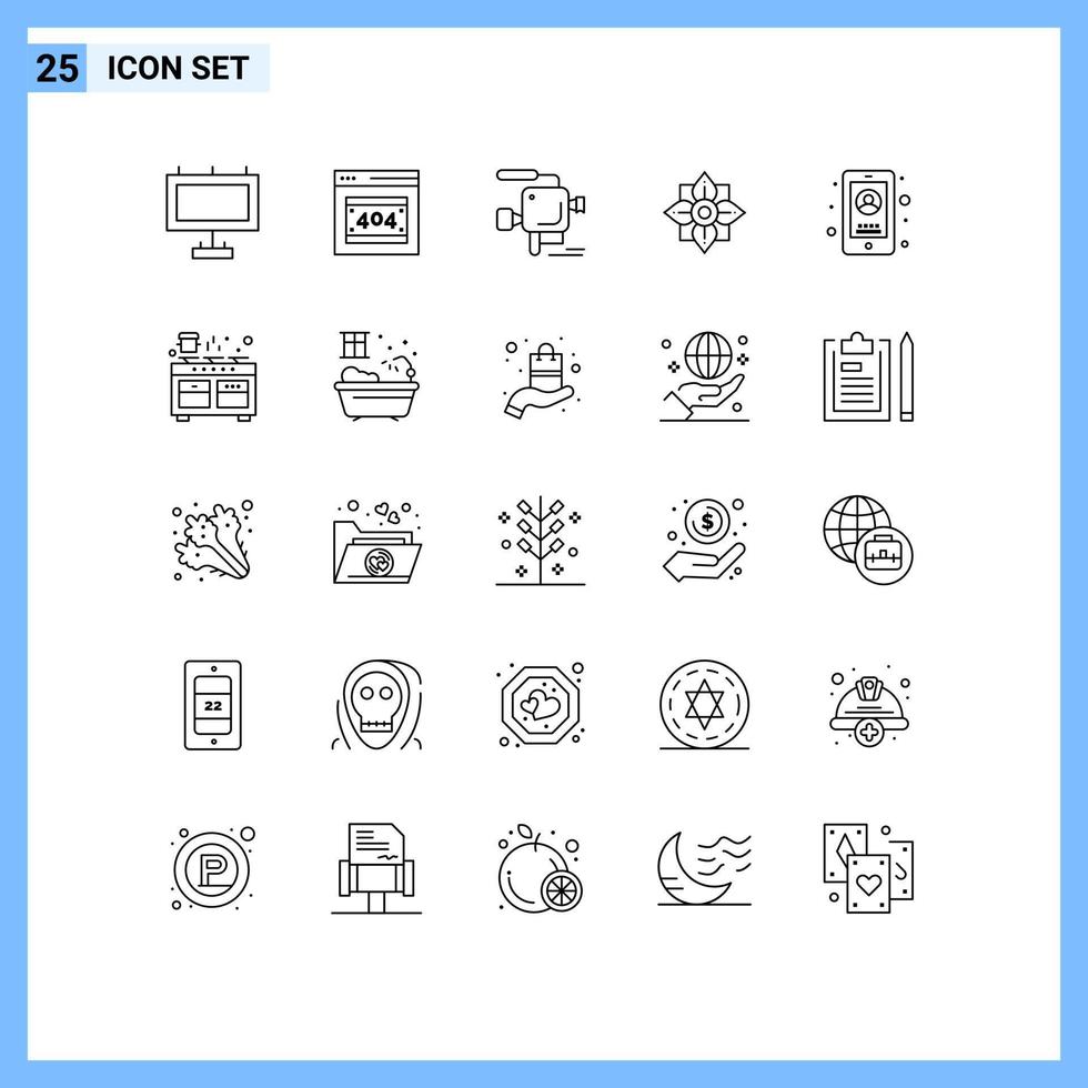 icône universelle symboles groupe de 25 lignes modernes de téléphone entreprise cinéma décoration chinoise éléments de conception vectoriels modifiables vecteur