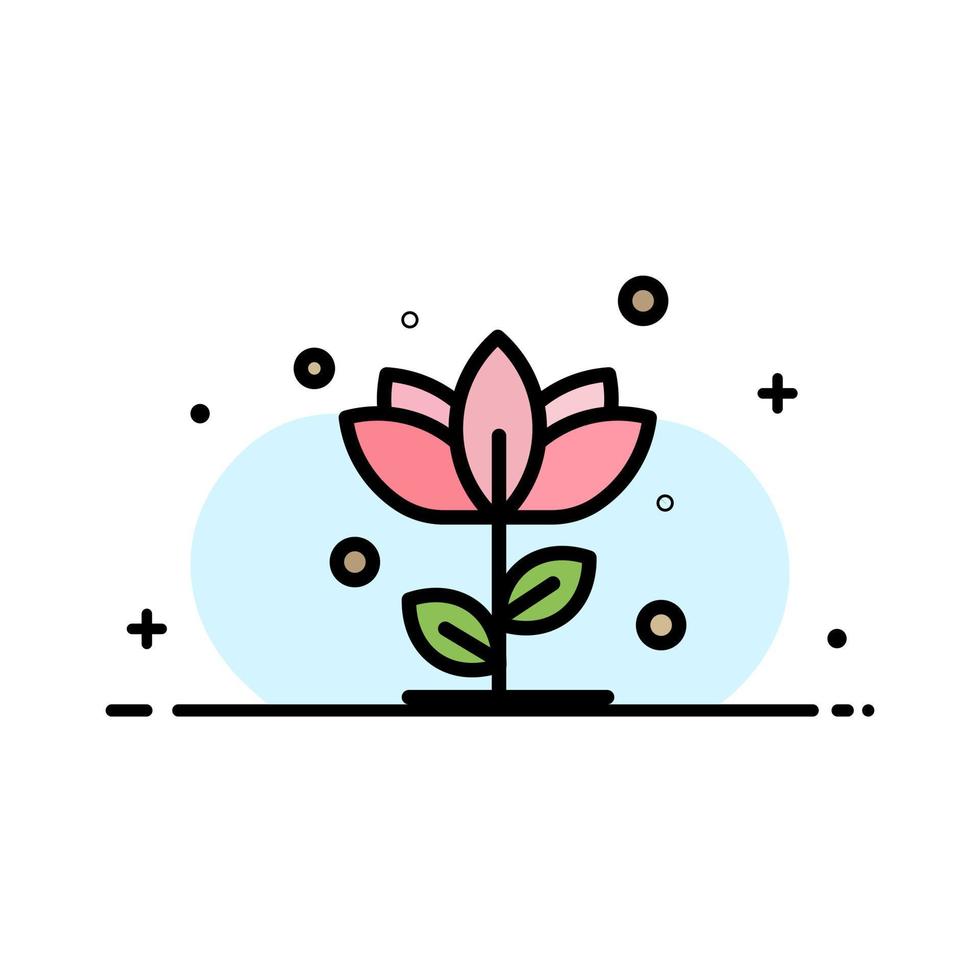 flore floral fleur nature rose affaires plat ligne rempli icône vecteur bannière modèle