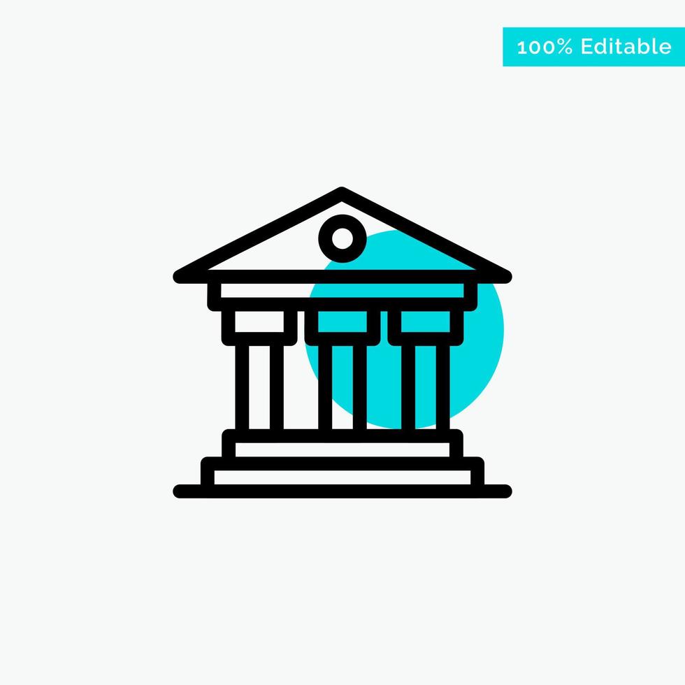banque institution argent irlande turquoise mettre en surbrillance cercle point icône vecteur