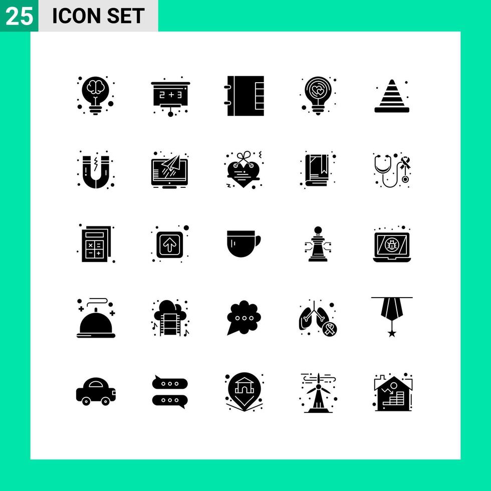25 icônes créatives signes et symboles modernes de contacts de lumière de pare-chocs idée énergie éléments de conception vectoriels modifiables vecteur
