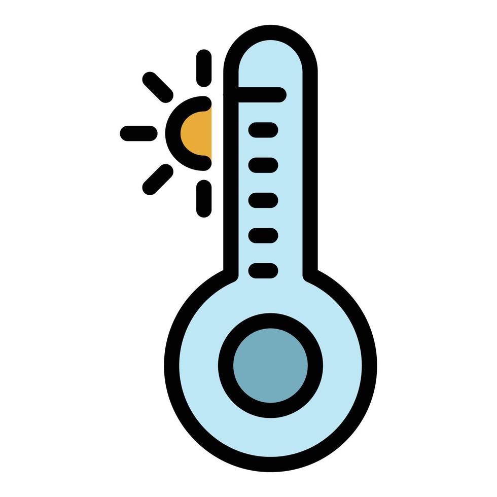 vecteur de contour couleur icône thermomètre extérieur