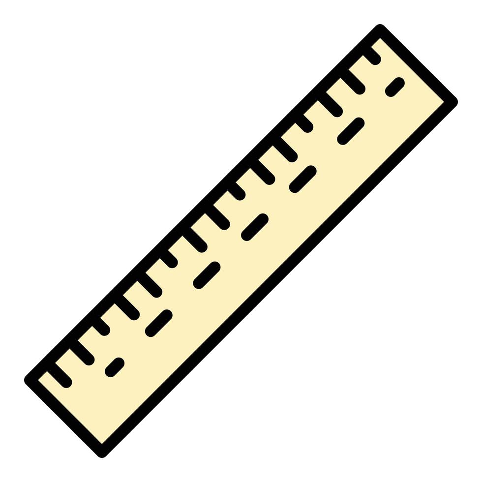 vecteur de contour de couleur de l'icône de la règle de l'école