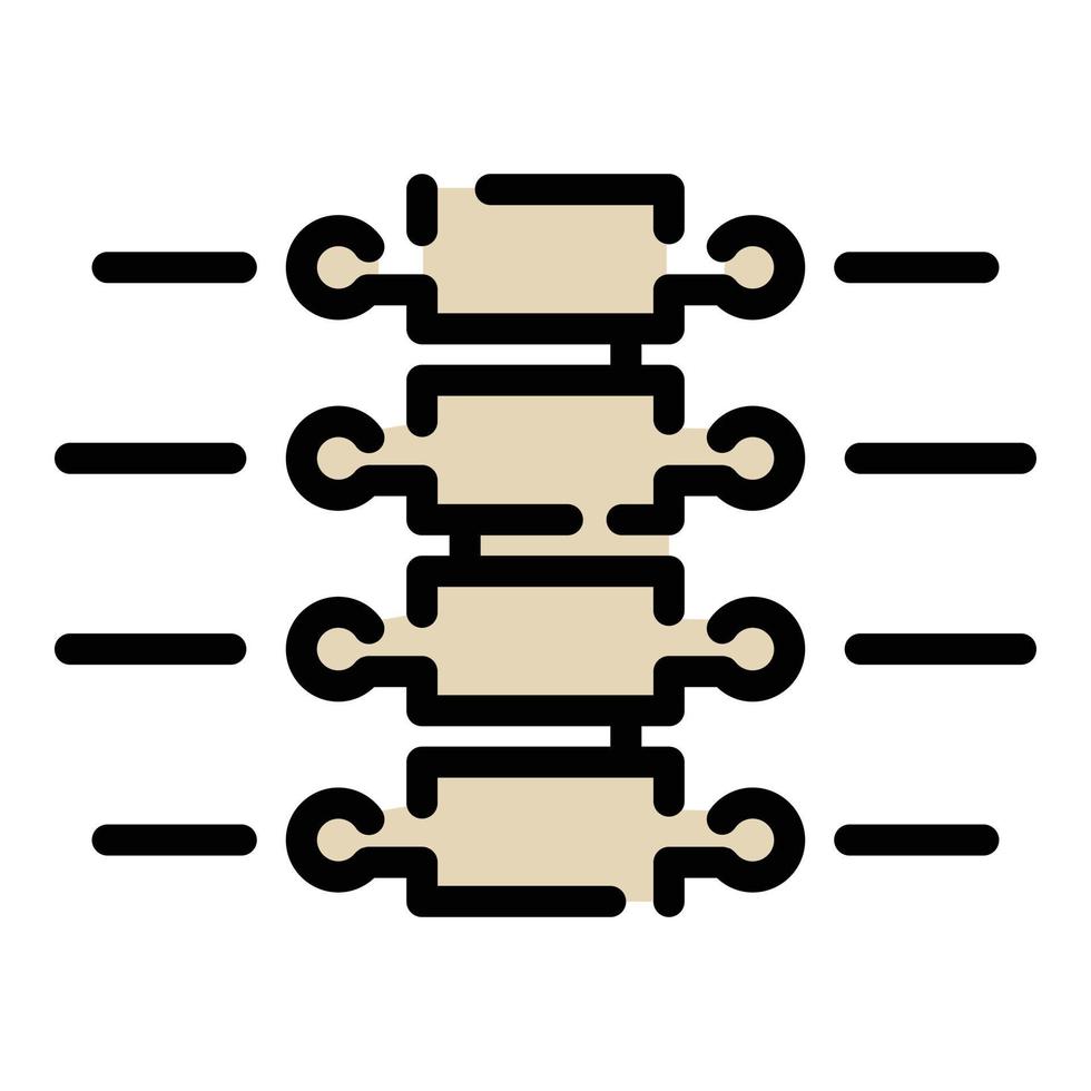 vecteur de contour de couleur de l'icône de la colonne vertébrale