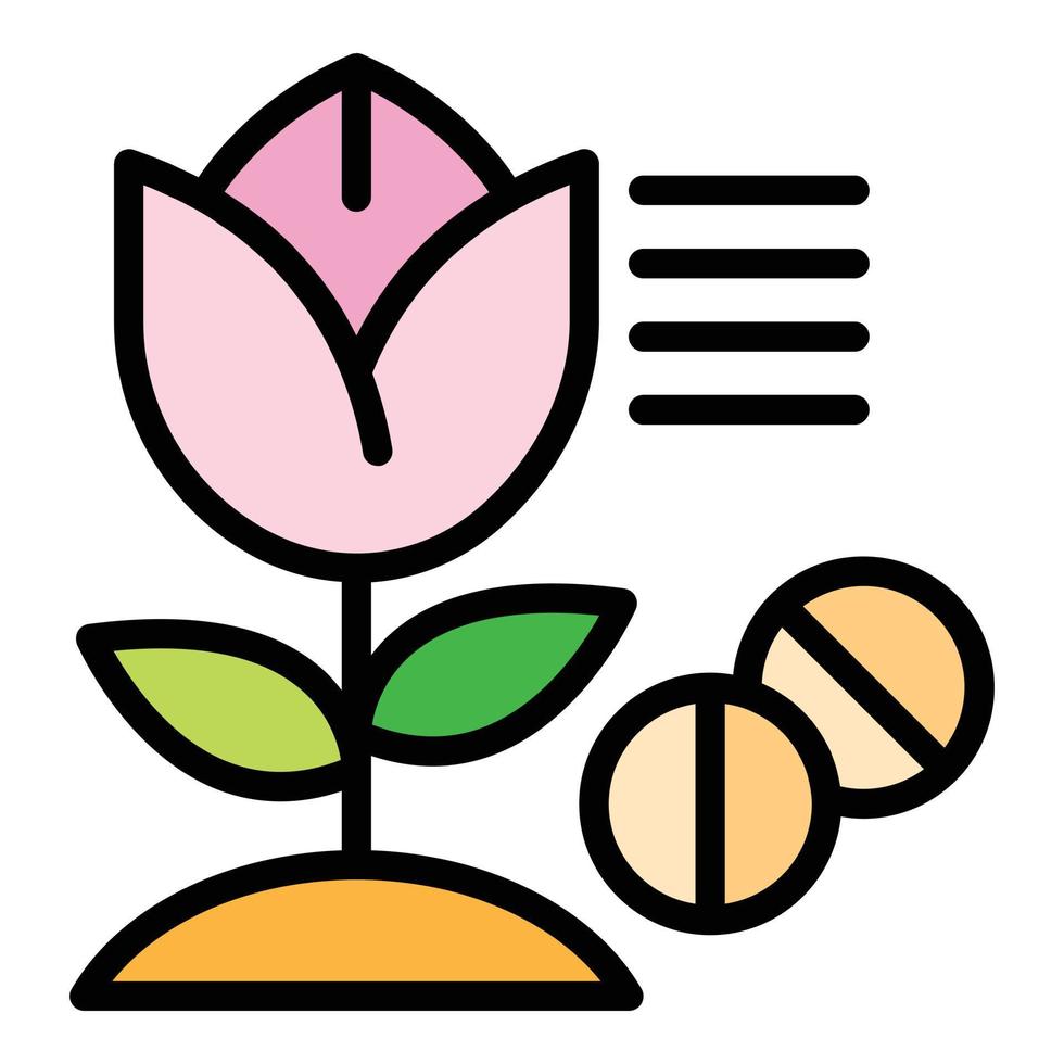 vecteur de contour de couleur icône allergie aux plantes