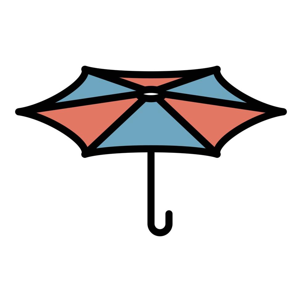vecteur de contour de couleur icône parapluie papier japonais