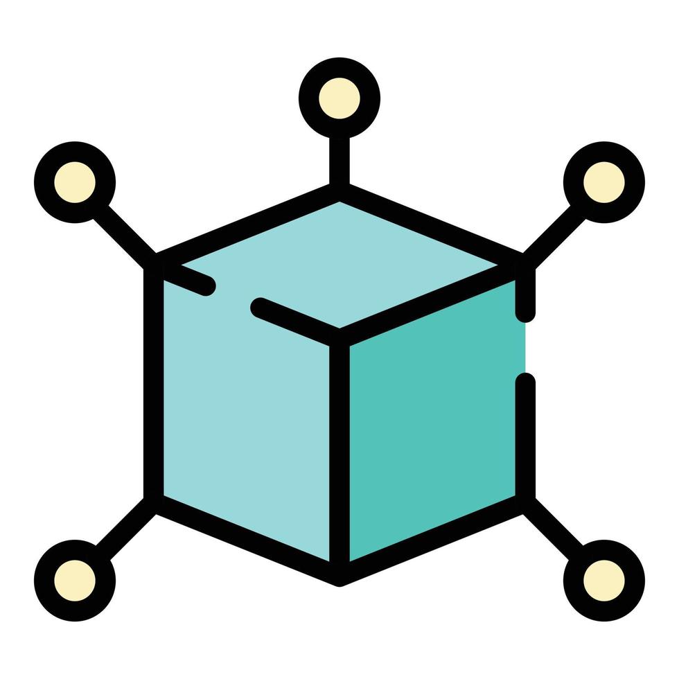 vecteur de contour de couleur d'icône de réalité virtuelle