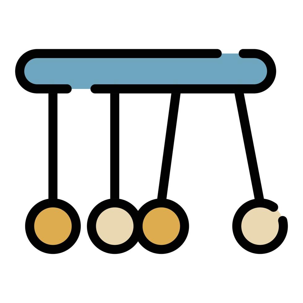 vecteur de contour de couleur de l'icône du berceau de newtons