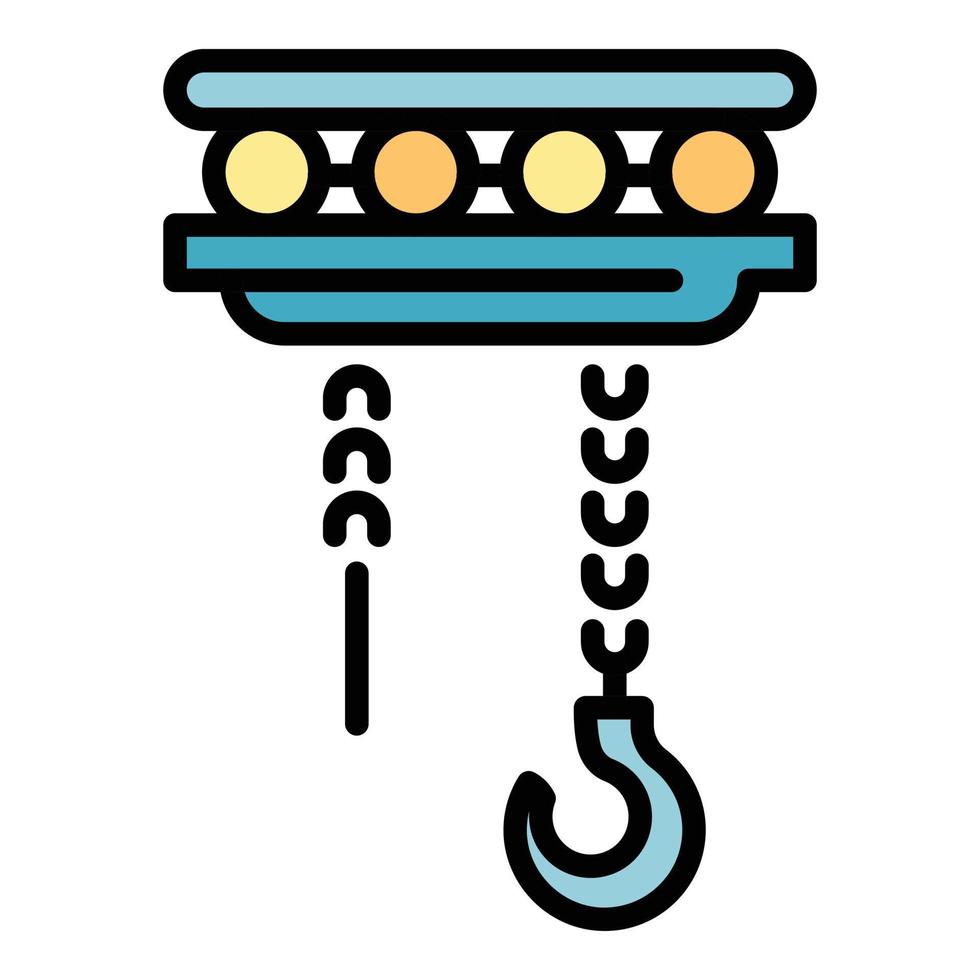 vecteur de contour de couleur icône grue lourde