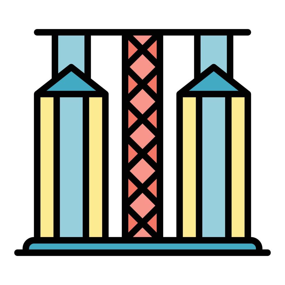 vecteur de contour de couleur d'icône d'élévateur à grains
