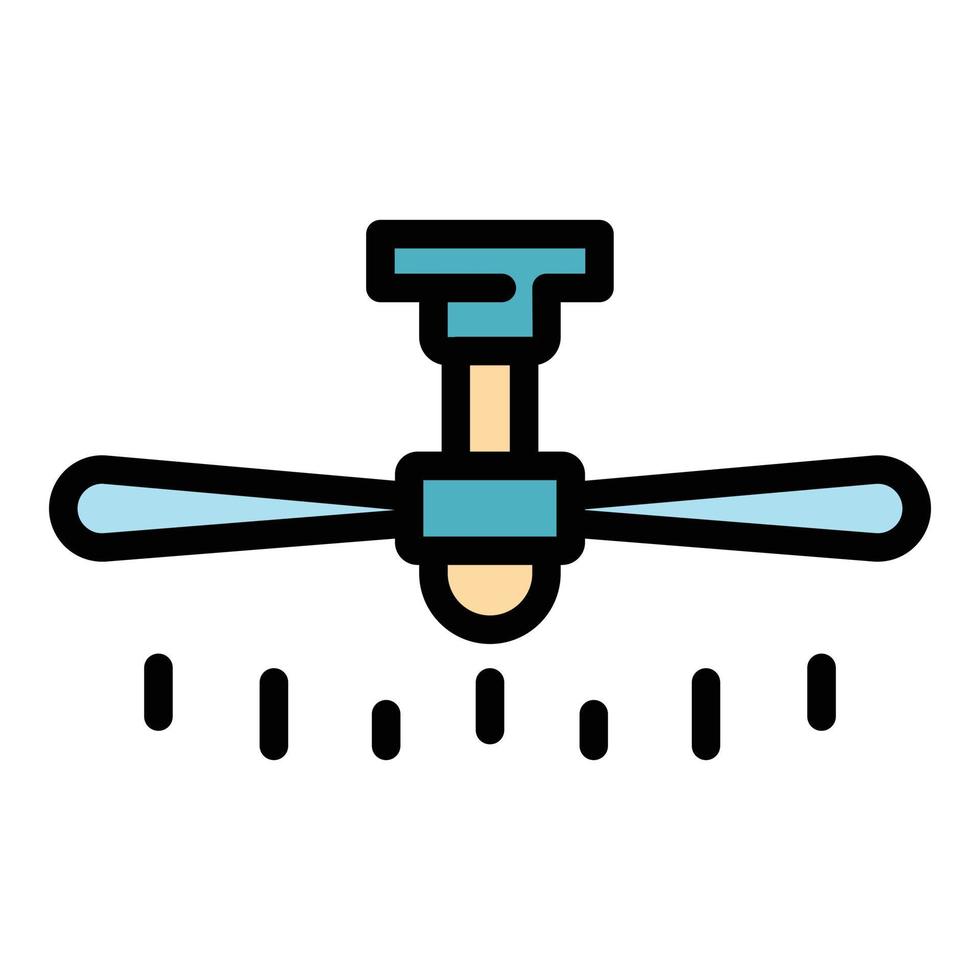 vecteur de contour de couleur d'icône de ventilateur de plafond