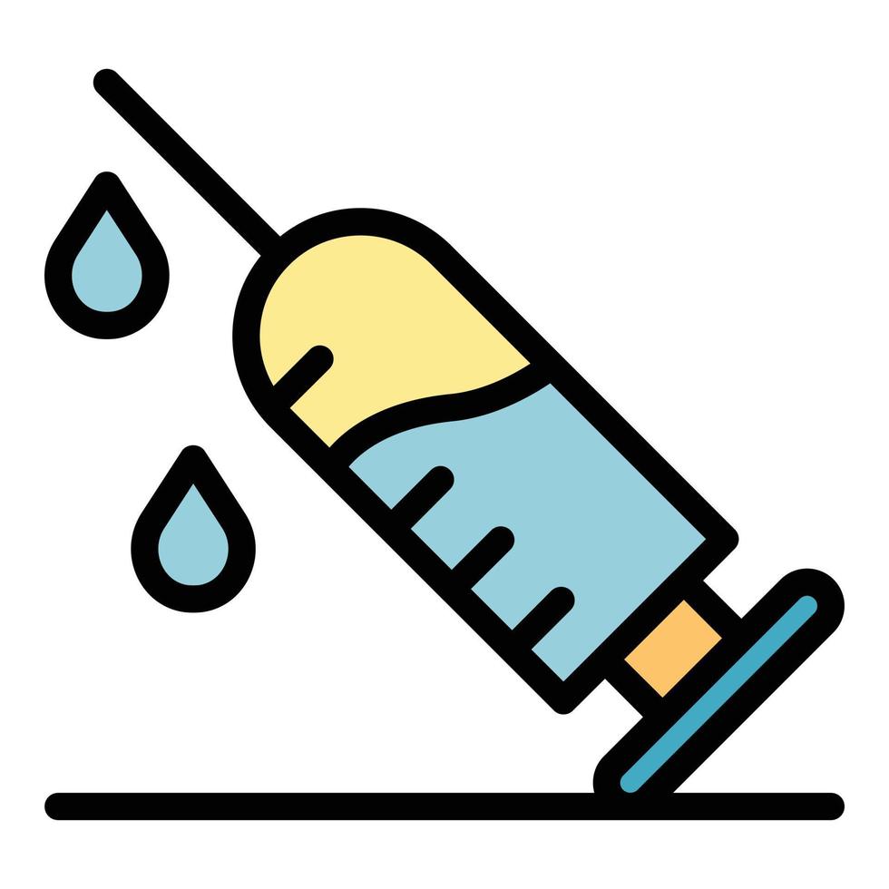 vecteur de contour couleur icône seringue pleine