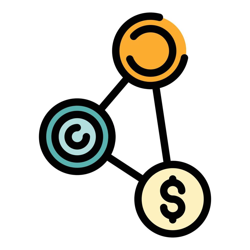 L'icône du schéma de l'argent de l'investisseur vecteur de contour de couleur