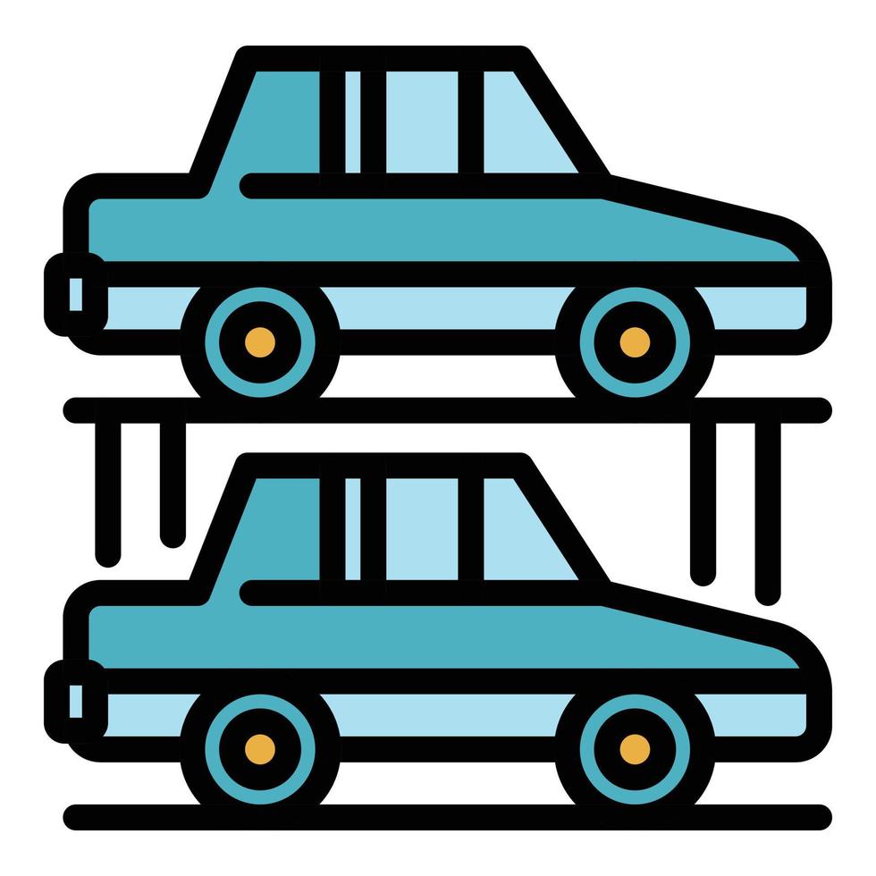 vecteur de contour de couleur d'icône de parking souterrain de voiture