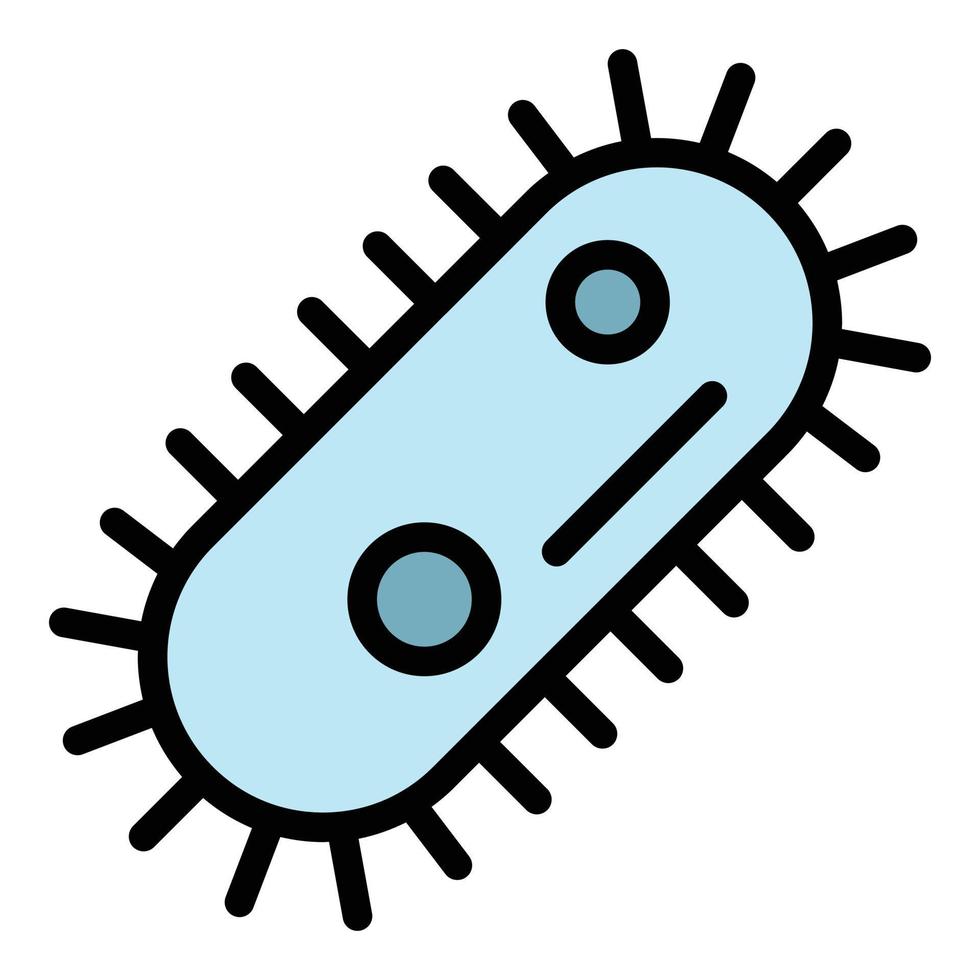 vecteur de contour de couleur d'icône de bactérie épidémique