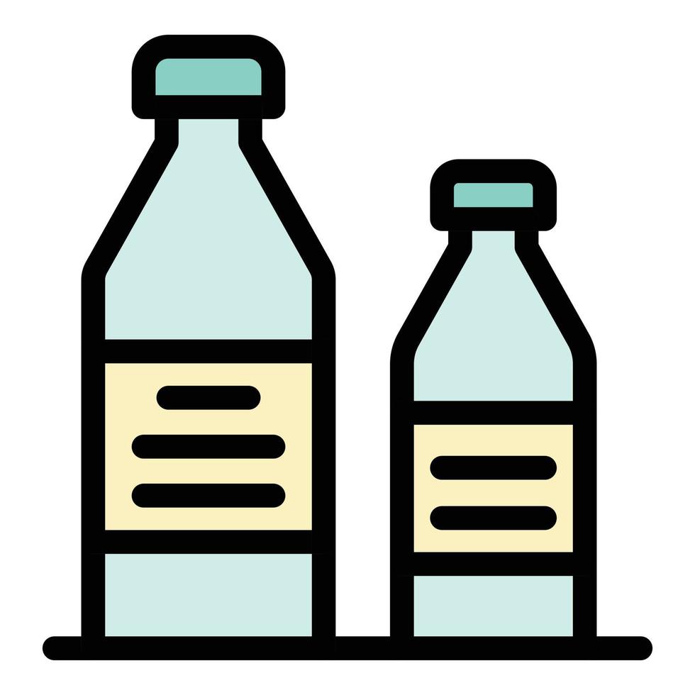 vecteur de contour de couleur d'icône de bouteilles médicales