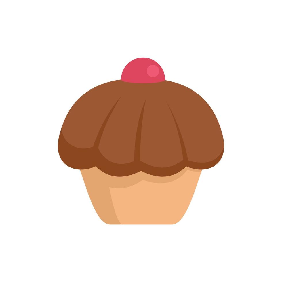 icône de cupcake au chocolat vecteur isolé plat