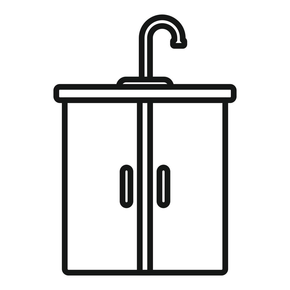 vecteur de contour d'icône de robinet d'eau de cuisine. salle intérieure