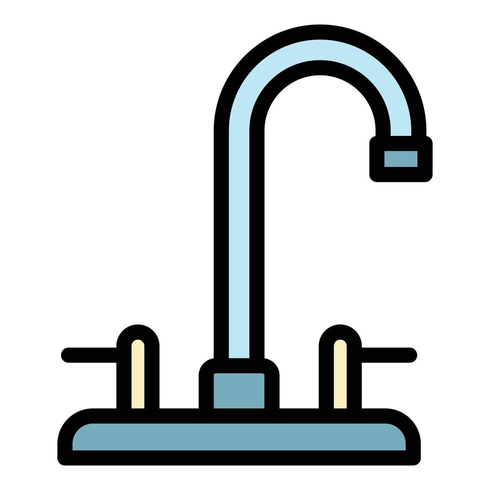 vecteur de contour de couleur icône robinet