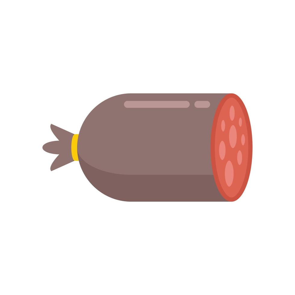 icône de saucisse de jambon vecteur isolé plat