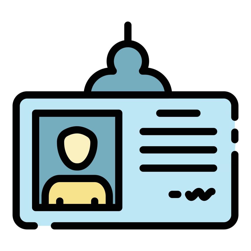 vecteur de contour de couleur d'icône de carte d'identité personnelle
