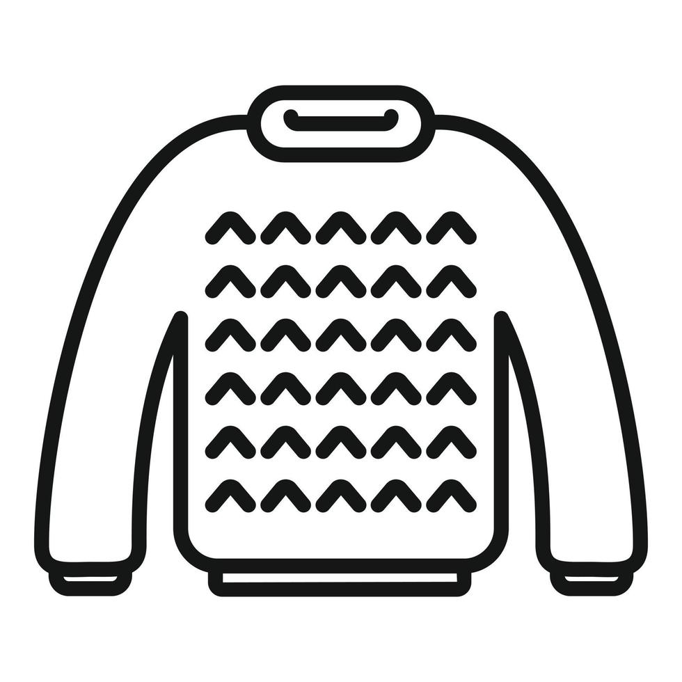 vecteur de contour d'icône de pull en tricot. fil de laine