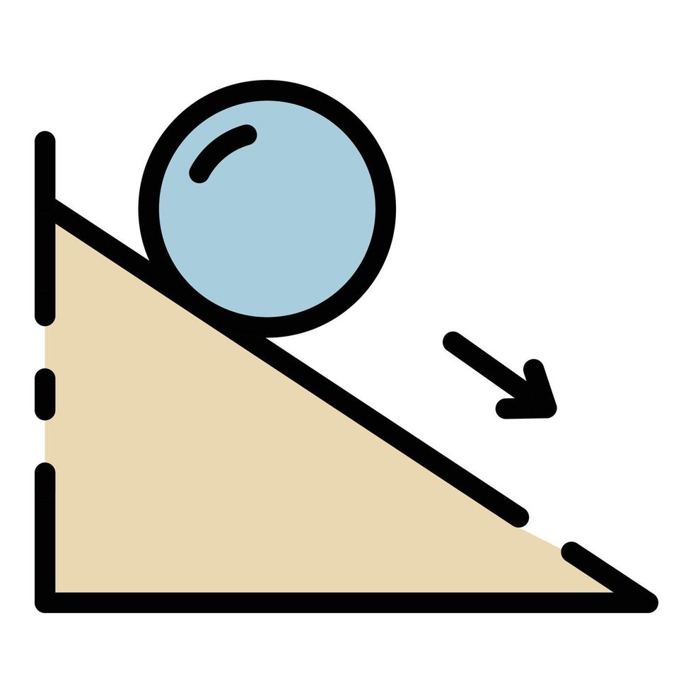 vecteur de contour de couleur d'icône de force de frottement