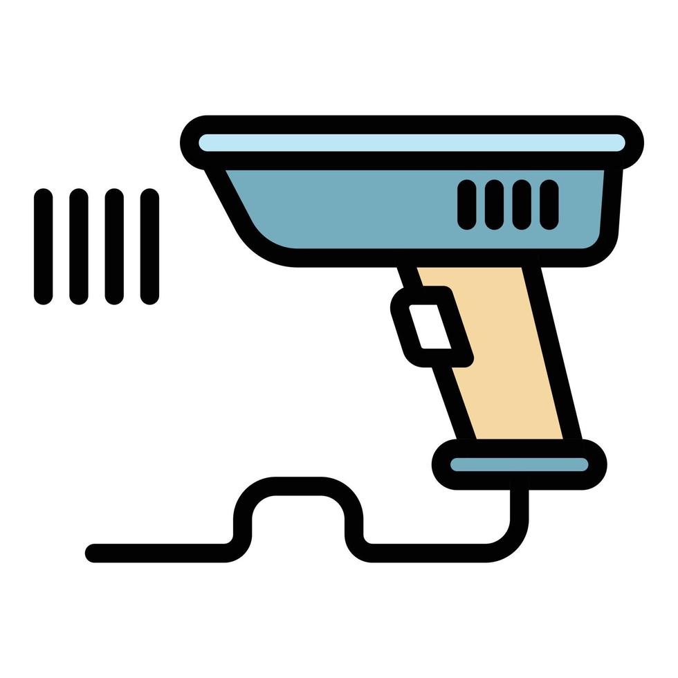 vecteur de contour de couleur d'icône de scanner de codes à barres mobile