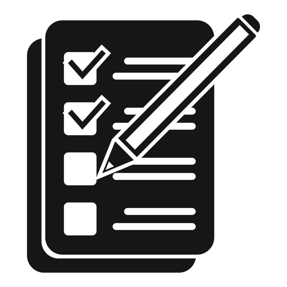 écrire vecteur simple d'icône de tâche. projet de travail