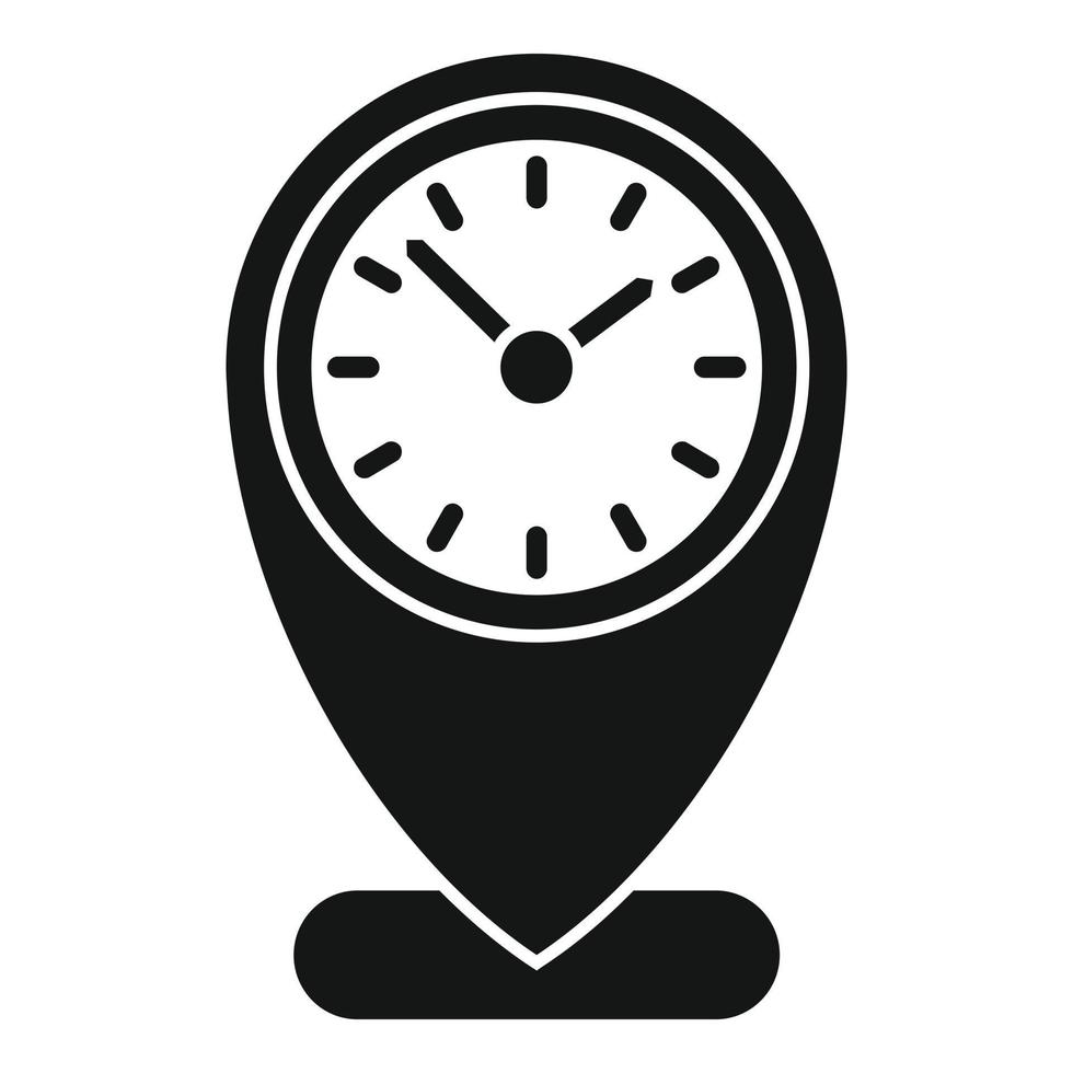 vecteur simple d'icône de contrôle d'emplacement de temps. horloge de travail