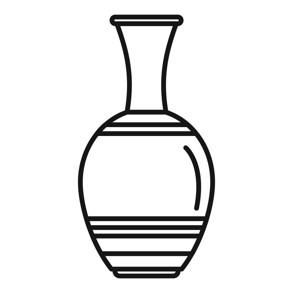 vecteur de contour d'icône d'amphore traditionnelle. pot de vase