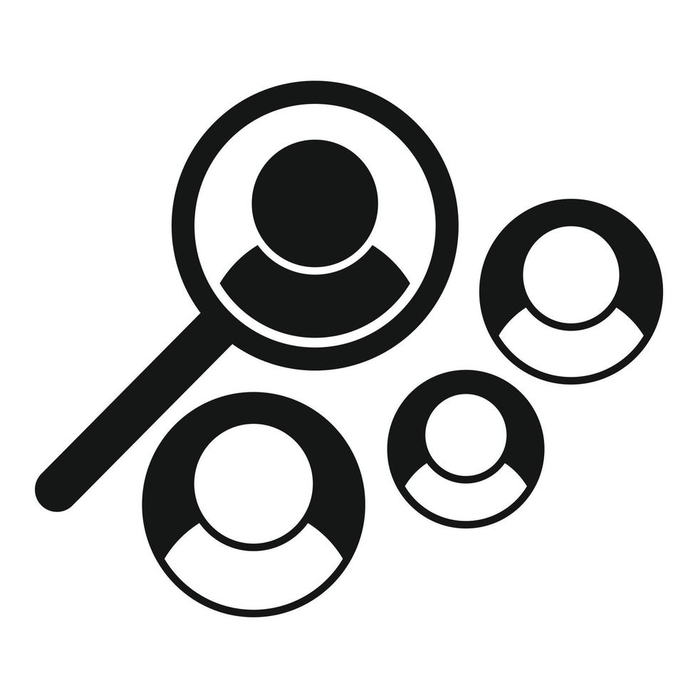 vecteur simple d'icône de recherche de gens d'affaires. segment de marché