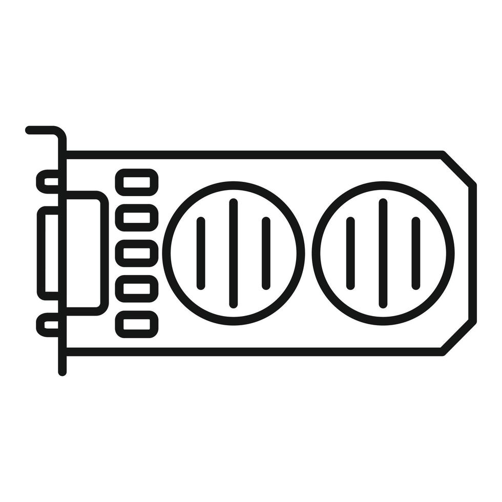 vecteur de contour d'icône gpu. carte informatique