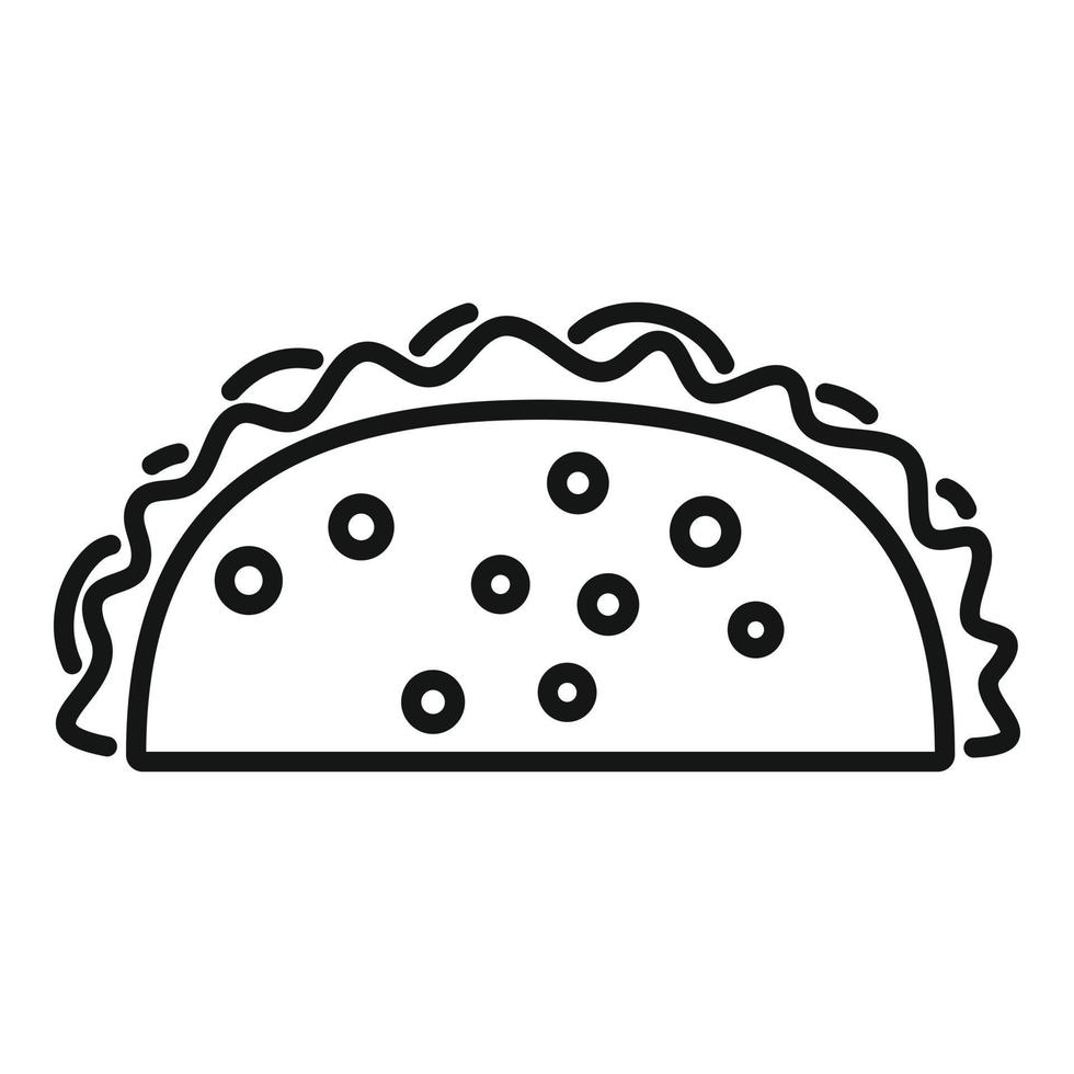 vecteur de contour d'icône de tacos. nourriture mexicaine