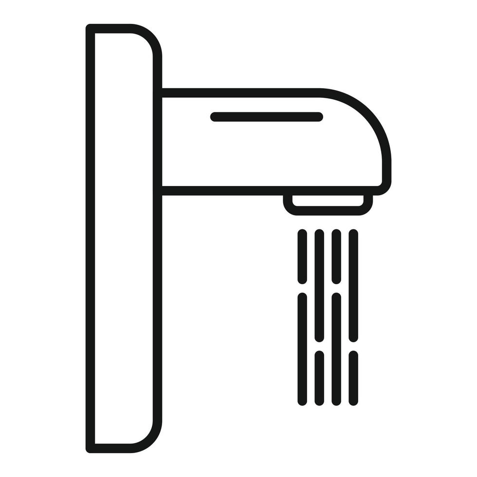 vecteur de contour d'icône de douche de piscine. nettoyage à l'eau