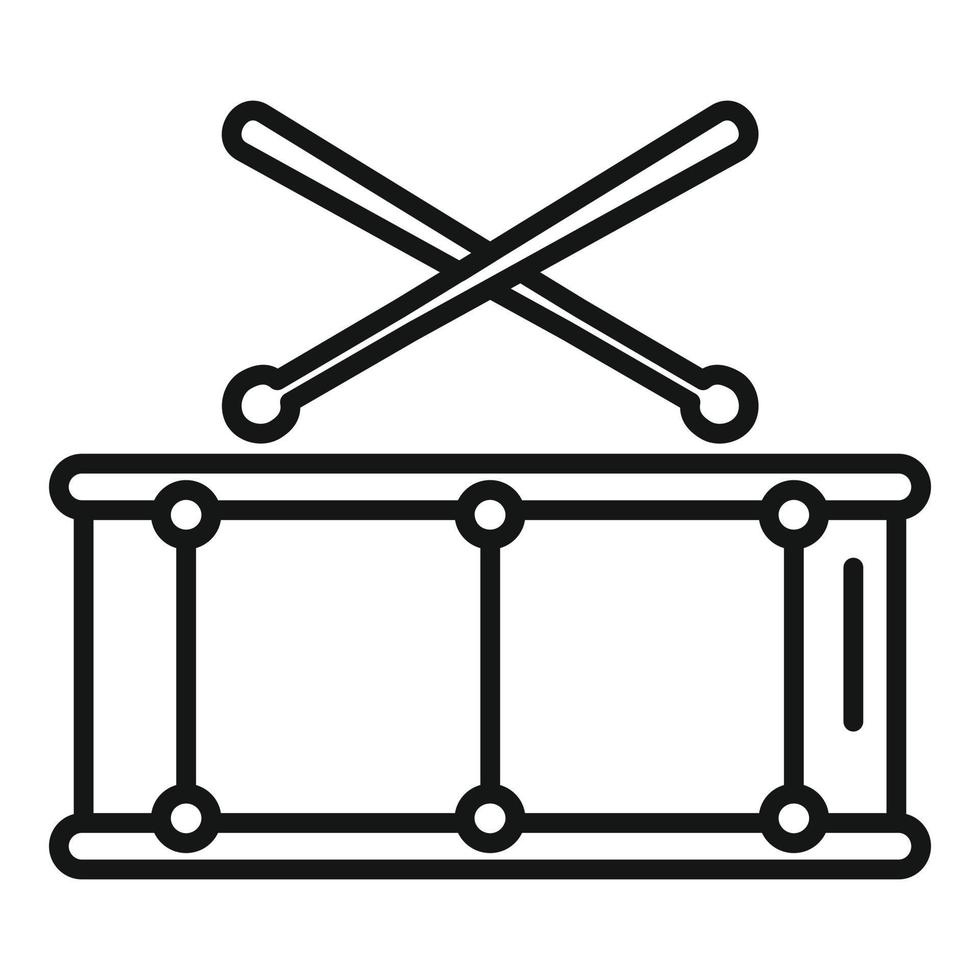 vecteur de contour d'icône d'instrument de batterie. trousse de musique