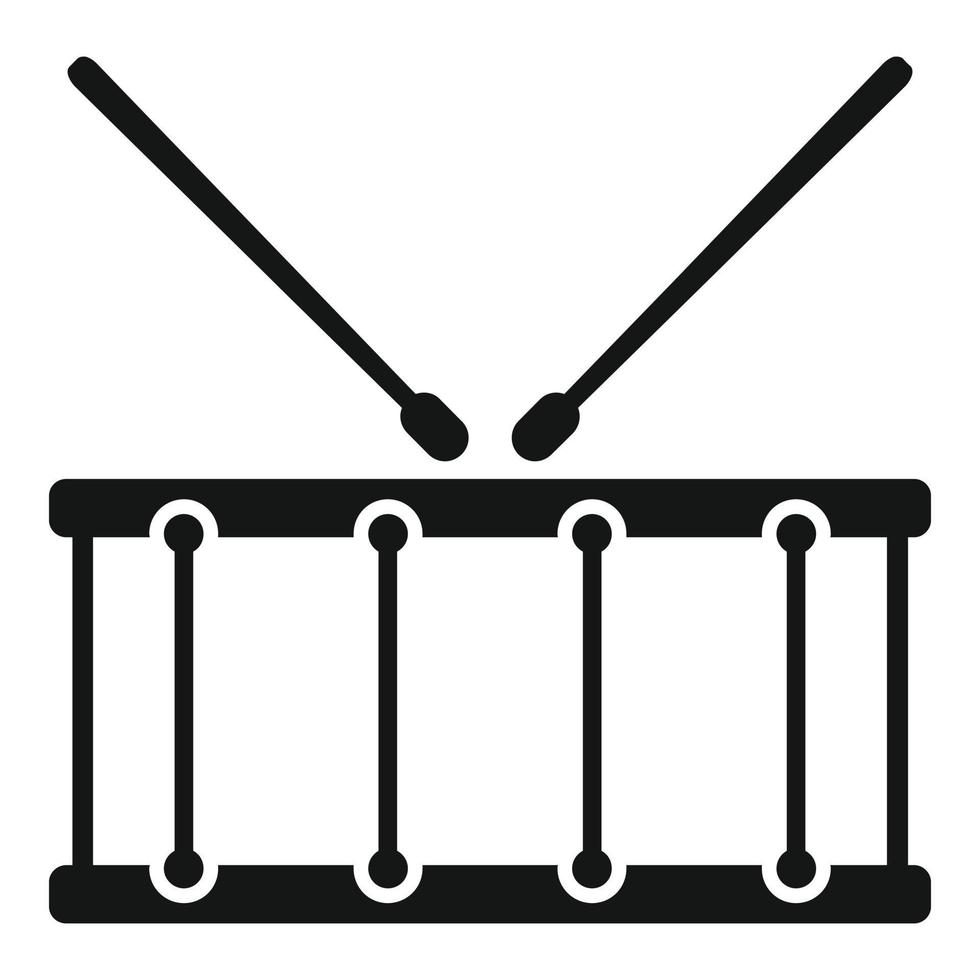 vecteur simple d'icône de tambour de roche. kit d'instruments