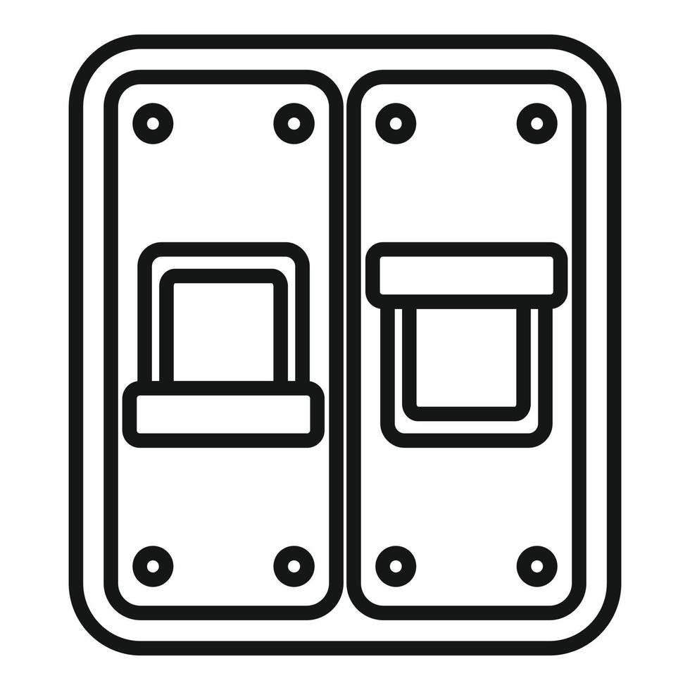 vecteur de contour d'icône de disjoncteur d'électricien. boîte de circuit