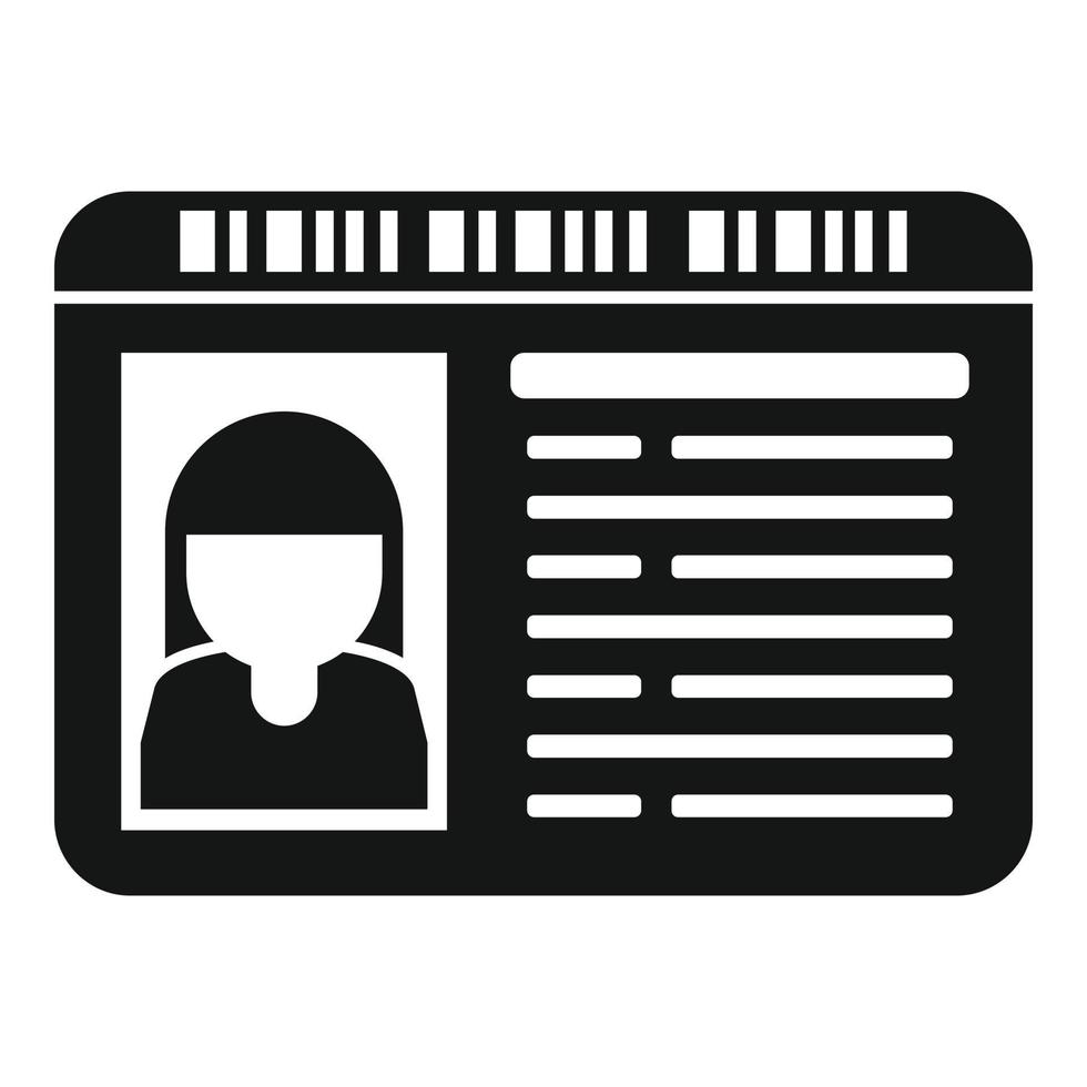 vecteur simple d'icône de personnel de carte d'identité. carte d'affaires