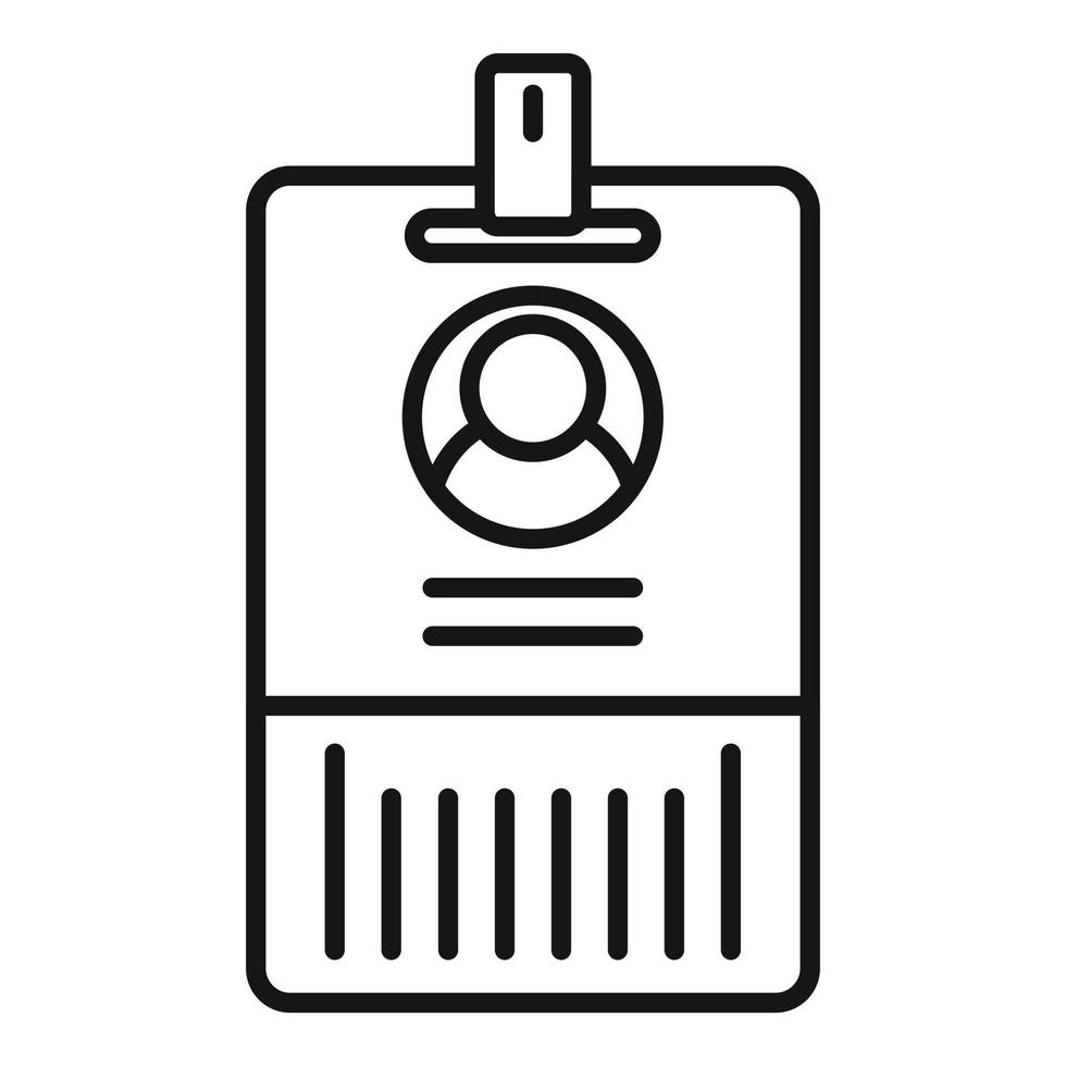 vecteur de contour d'icône de carte d'identité personnelle. bureau des laissez-passer