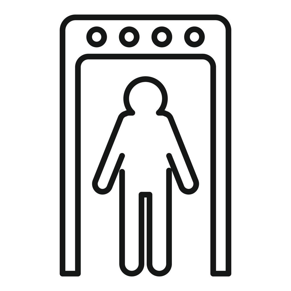 vecteur de contour d'icône de scanner de contrôle d'aéroport. terminal passagers