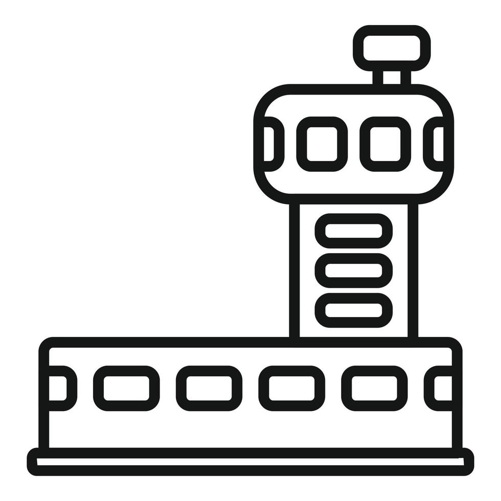 vecteur de contour de l'icône de la tour de l'aéroport. passager d'avion