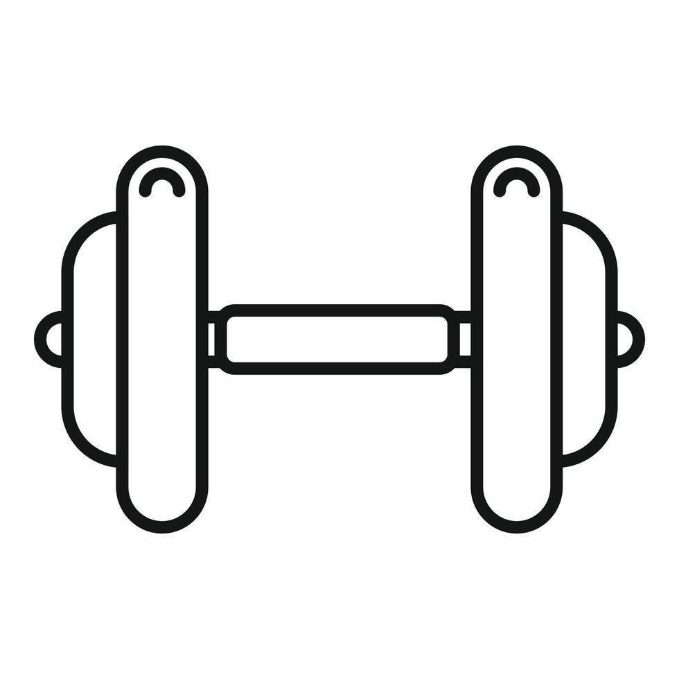 vecteur de contour d'icône d'haltère de gym. sport physique