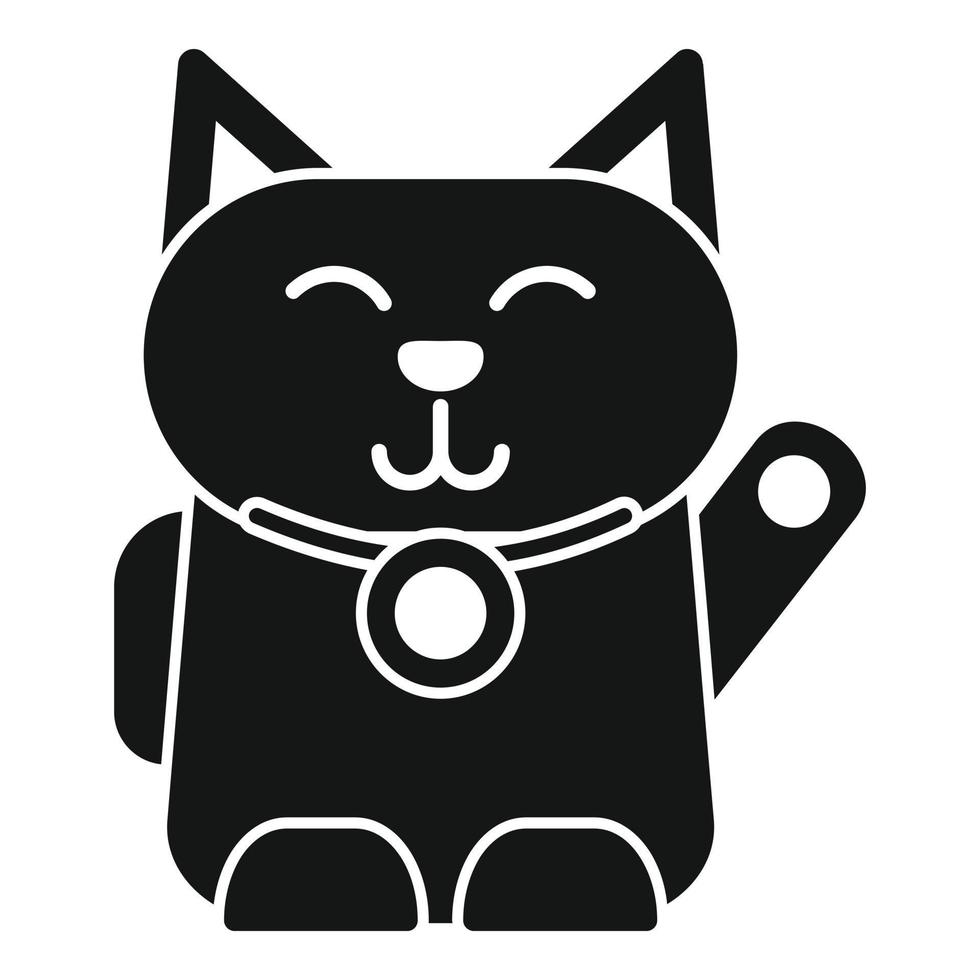 vecteur simple d'icône de chat porte-bonheur asiatique. neko chinois