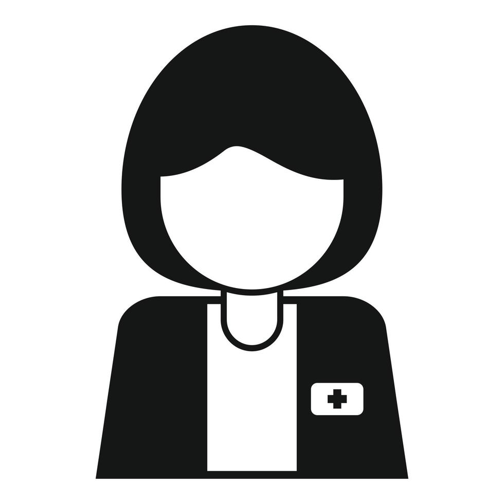 vecteur simple d'icône de kinésithérapeute femme. médecin de l'hôpital